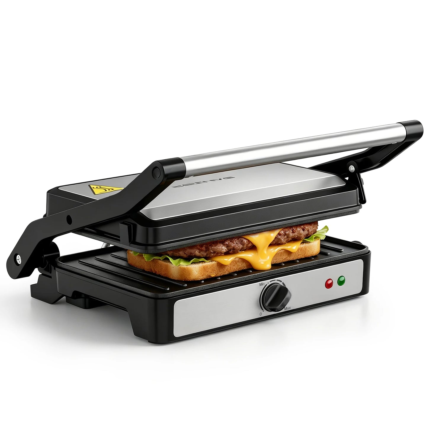 2-Slice Sandwich Maker, 900W Indoor Grill & Panini Press, Adjustable Temperature Control, 180° Flat Opening, Cool-Touch Handle, Kitchen Appliance Gift