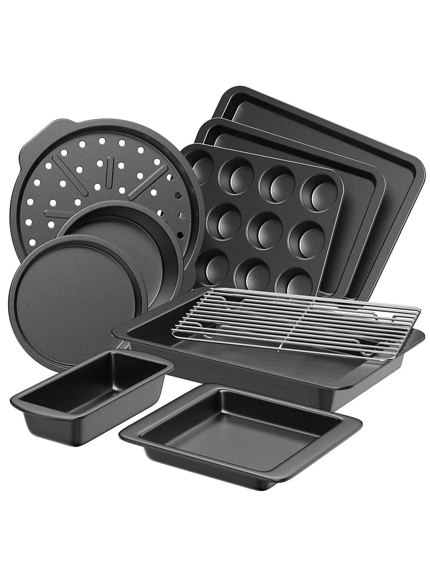 Nonstick Bakeware Set With Rack 10 Piece Cookie Sheet