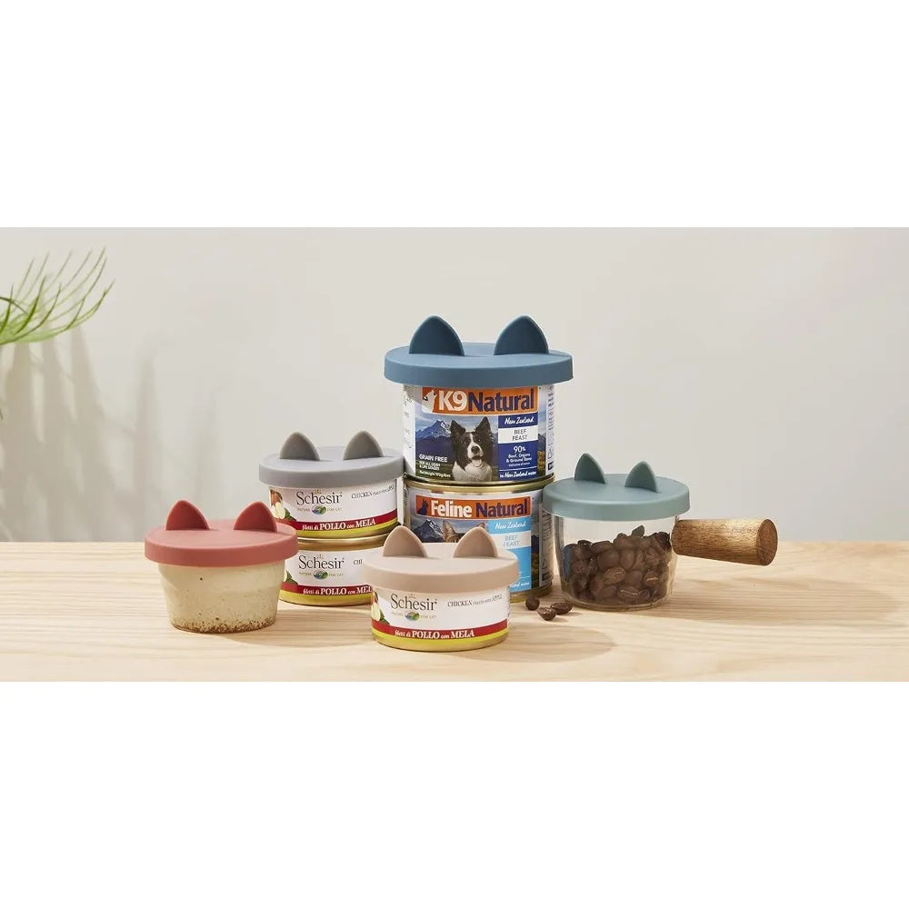 OHMO Silicone Cat Food Can Lids 2 Pack Leak Proof Food Storage