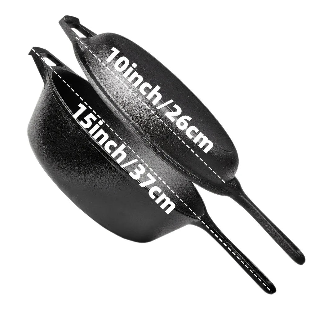 AEDG Three-Piece Cast Iron Skillet Set Preseasoned For Oven Grill Campfire