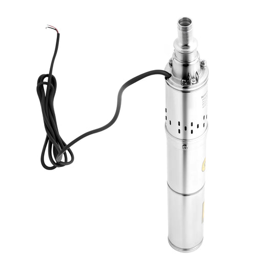 DC24V Deep Well Submersible Pump, 0.37KW Pure Copper Motor, 65m Max Head 2850RPM Overheat Protection Water Pump for Farm Irrigation Home Water Supply