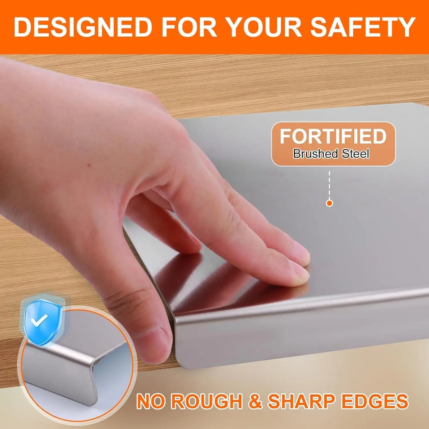 Large Stainless Steel Cutting Board with Lip for Kitchen over Sink Meat Chopping Board Metal Countertop Board
