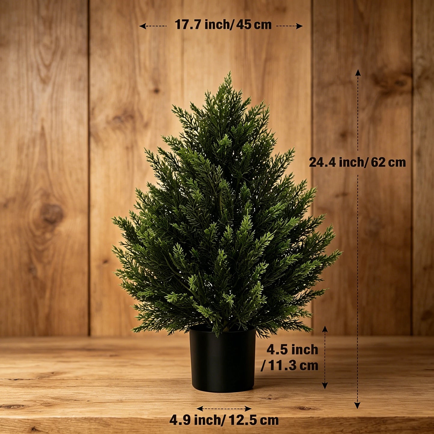 Artificial Cedar Topiary Trees 2/3/4/5/6FT Tall, 1PC/2PCS Faux Pine Cypress Shrubs, Lifelike Fake Plants for Indoor Outdoor Front Porch Home Decor, Christmas Holiday Decoration