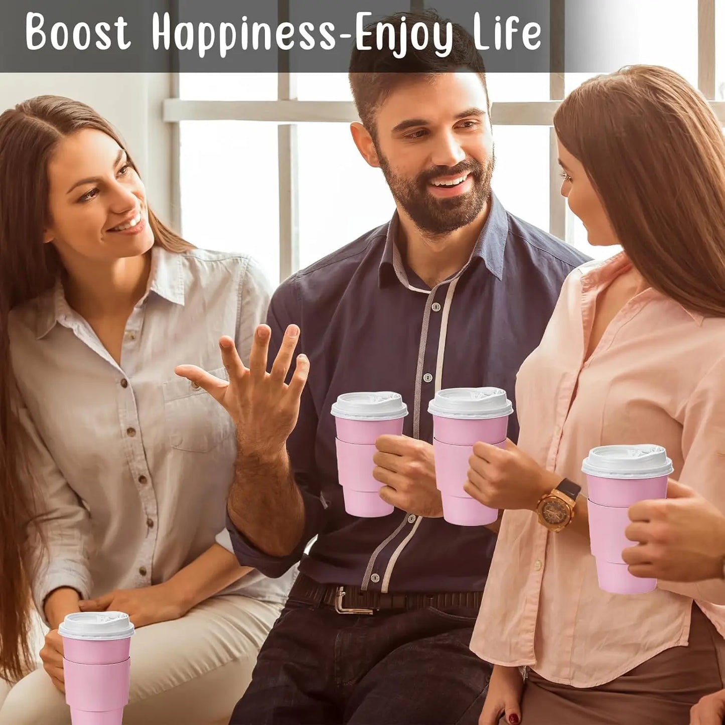 Insulated Disposable Coffee Cups With Lids And Sleeves 100 Set