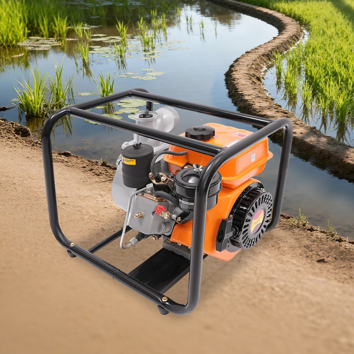 4-Strok Water Pump Diesel Water Transfer Pump with 4L Fuel Tank Diesel Water Pump Water Lifting & Drainage Equipment for Farm Garden Irrigation4-Strok Water Pump Diesel Water Transfer Pump with 4L Fuel Tank Diesel Water Pump