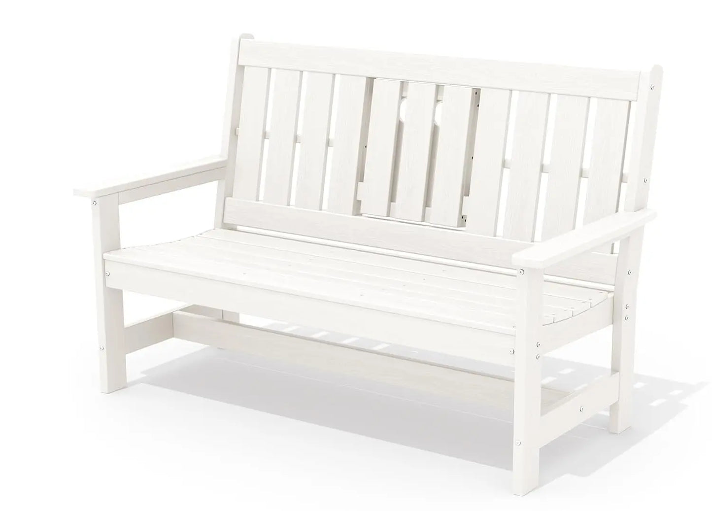 Outdoor Bench With Cup Holder and High Backrest All Weather