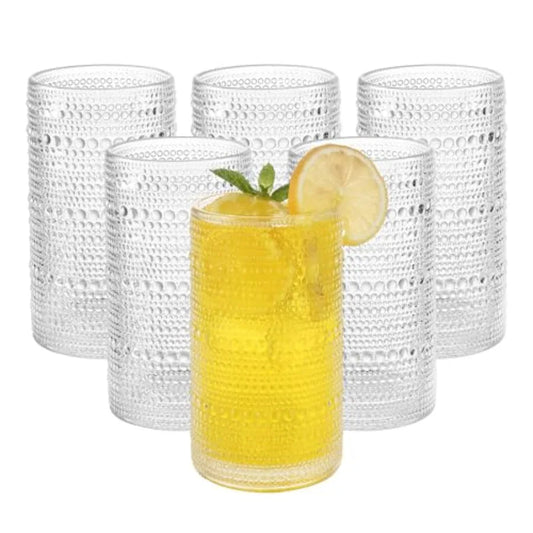 Vintage Hobnail Drinking Glasses Highball Tumblers for Water
