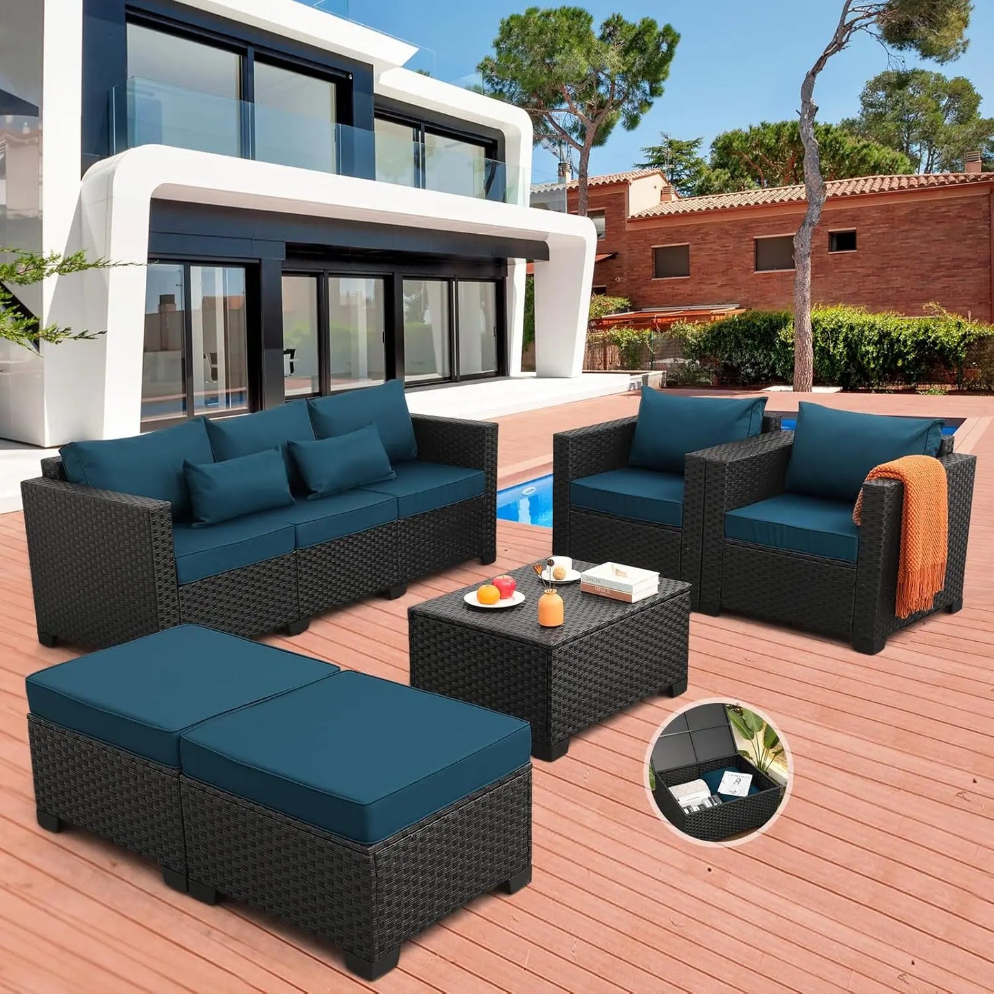 Modern Patio Furniture Set 6 Pieces For Outdoor Space