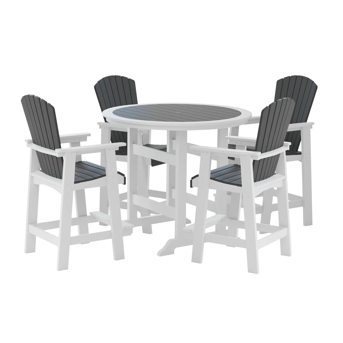 Modern 5 Piece Patio Bar Table Set With Four High Top Stools