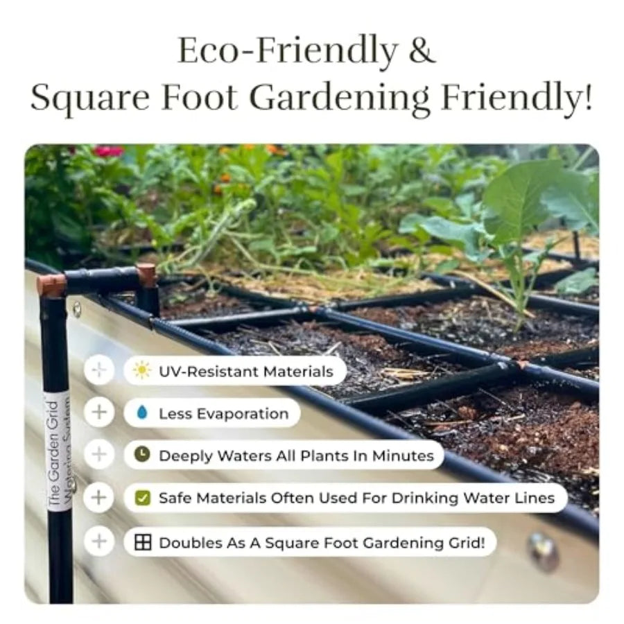 Garden Grid Watering System For Raised Beds Drip Irrigation