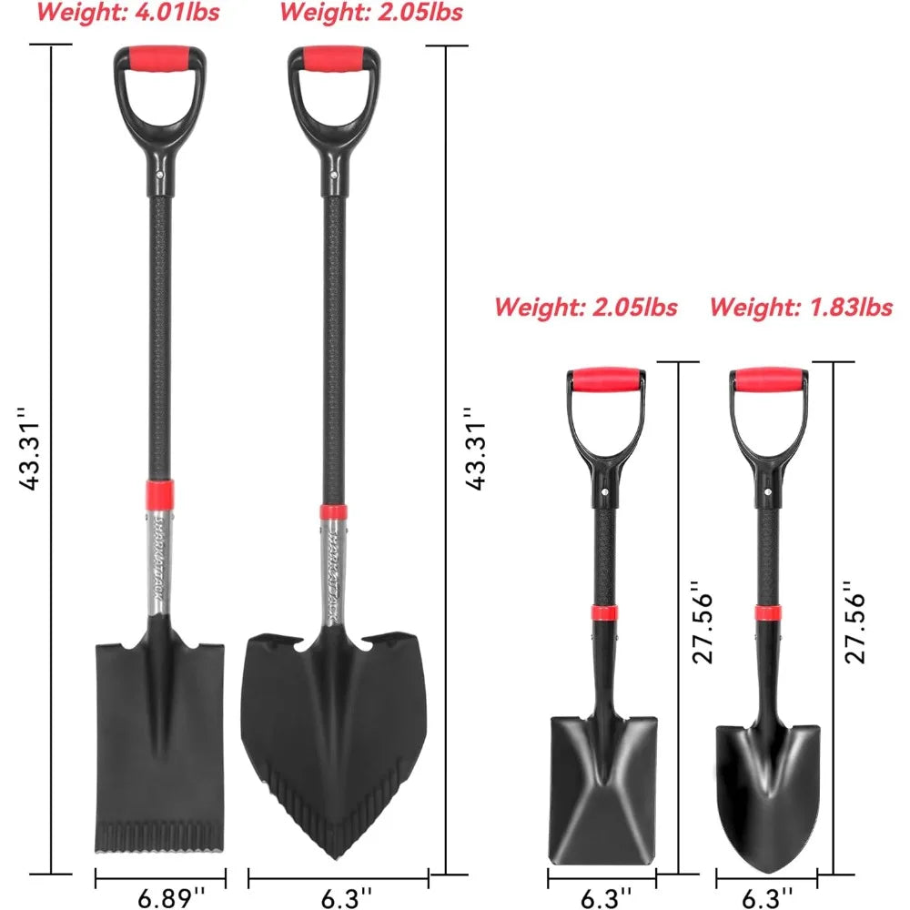 Steel Garden Shovel Set With D Grip Handles For Digging And Planting