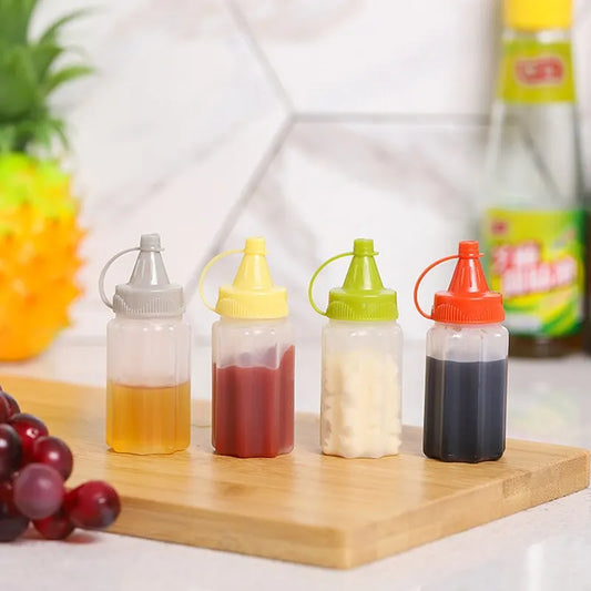 Portable Sauce and Vinegar Squeeze Bottle Set 4 Pack