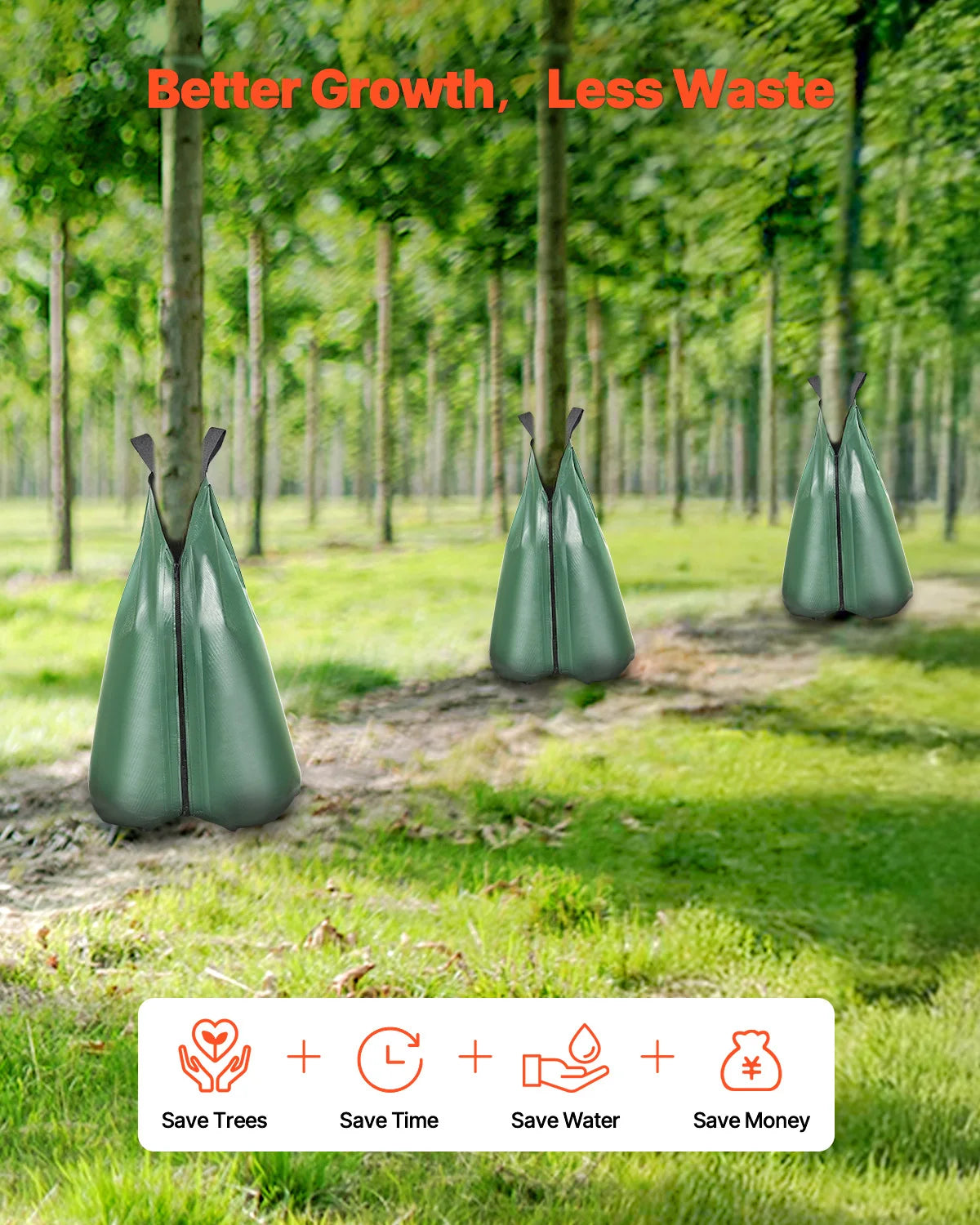 VEVOR Tree Watering Bag Refillable Tree Drip Irrigation Bags with Zipper Durable Tree Watering System for Deep Root Targeting