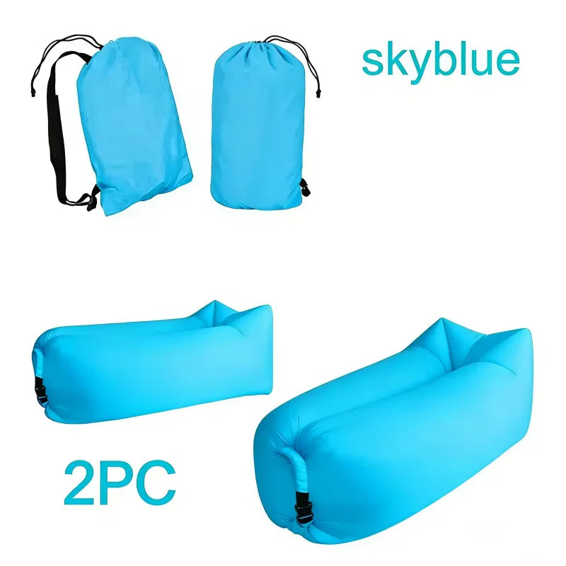 Inflatable Lounger Air Sofa Extra Thick Foldable Couch For Outdoor Camping Beach Patio Quick Inflation Home Furniture