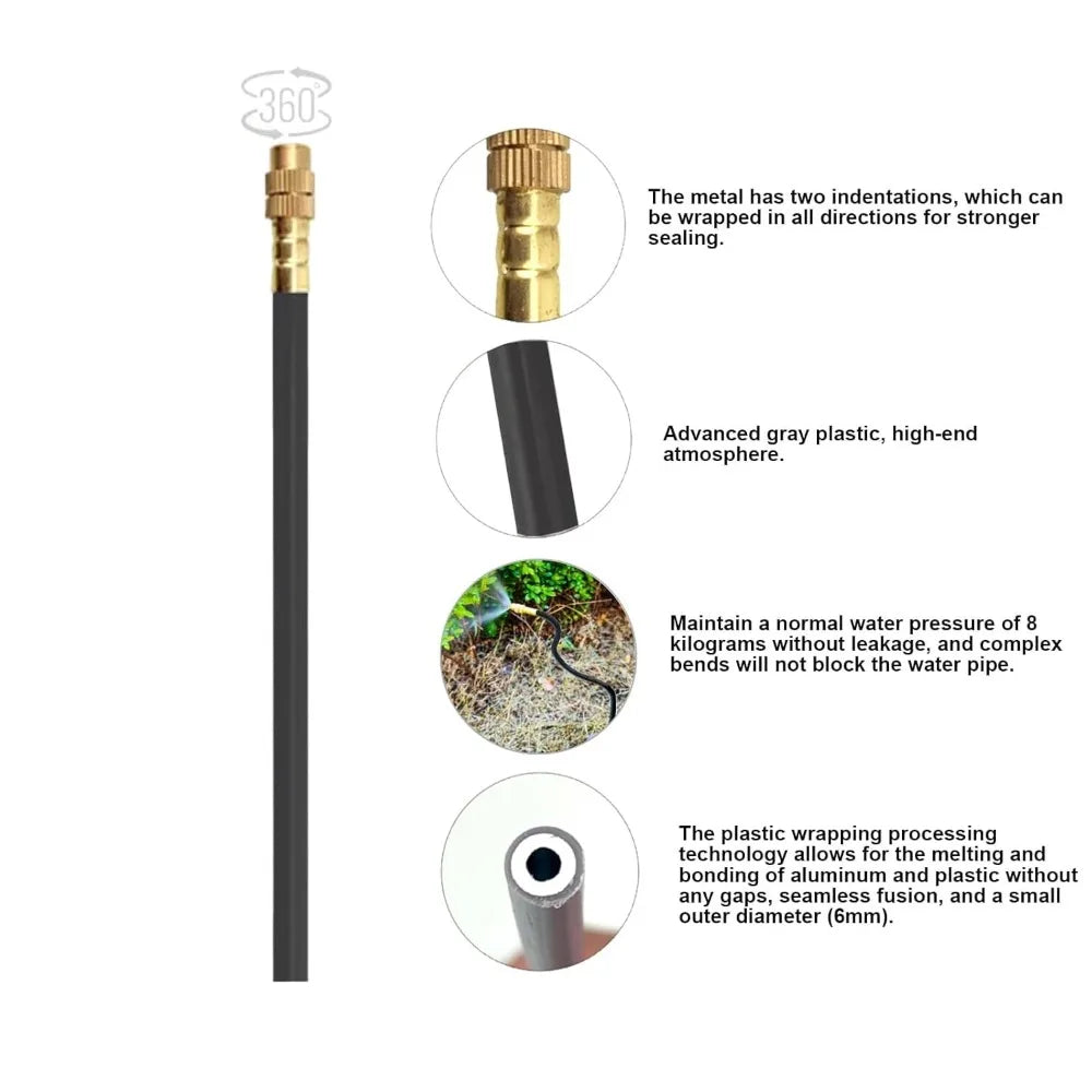 Drip Irrigation Kit, Automatic Garden Watering System, 360° Copper Nozzles, 165FT