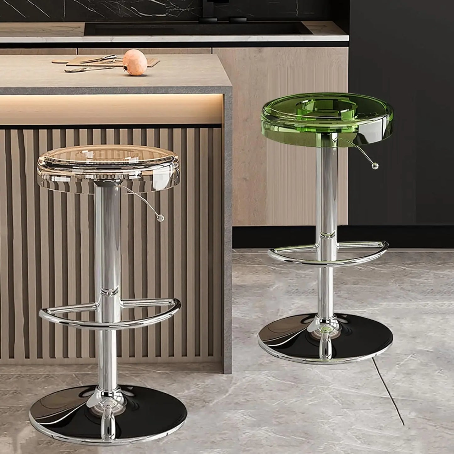 GUANGBAI Clear Acrylic Swivel Bar Stools Set Of 2
