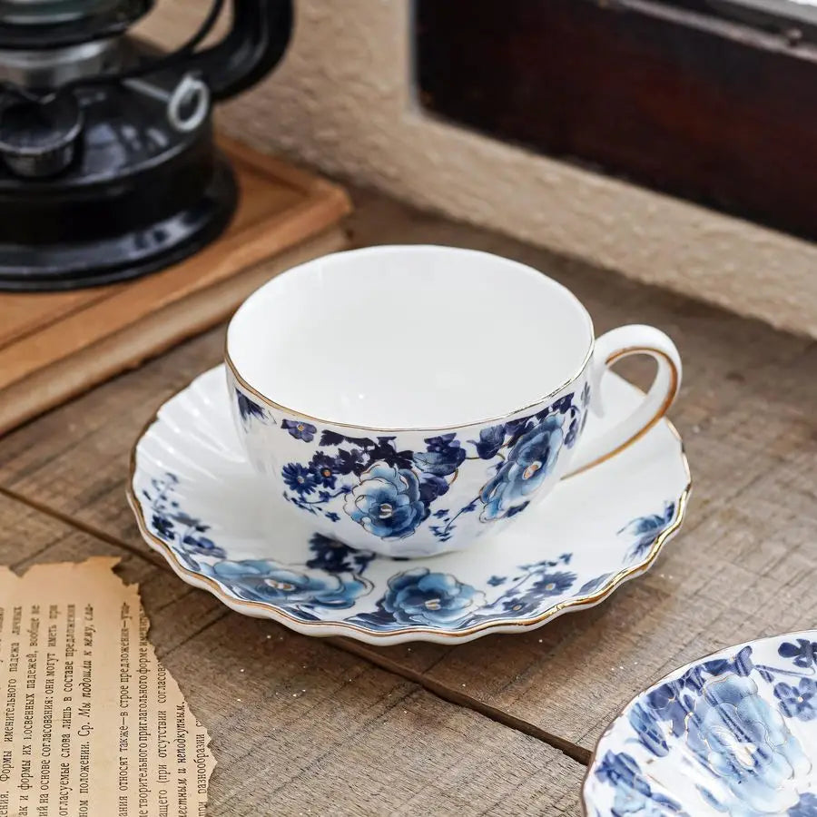 Floral Tea Cup and Saucer Set of Four