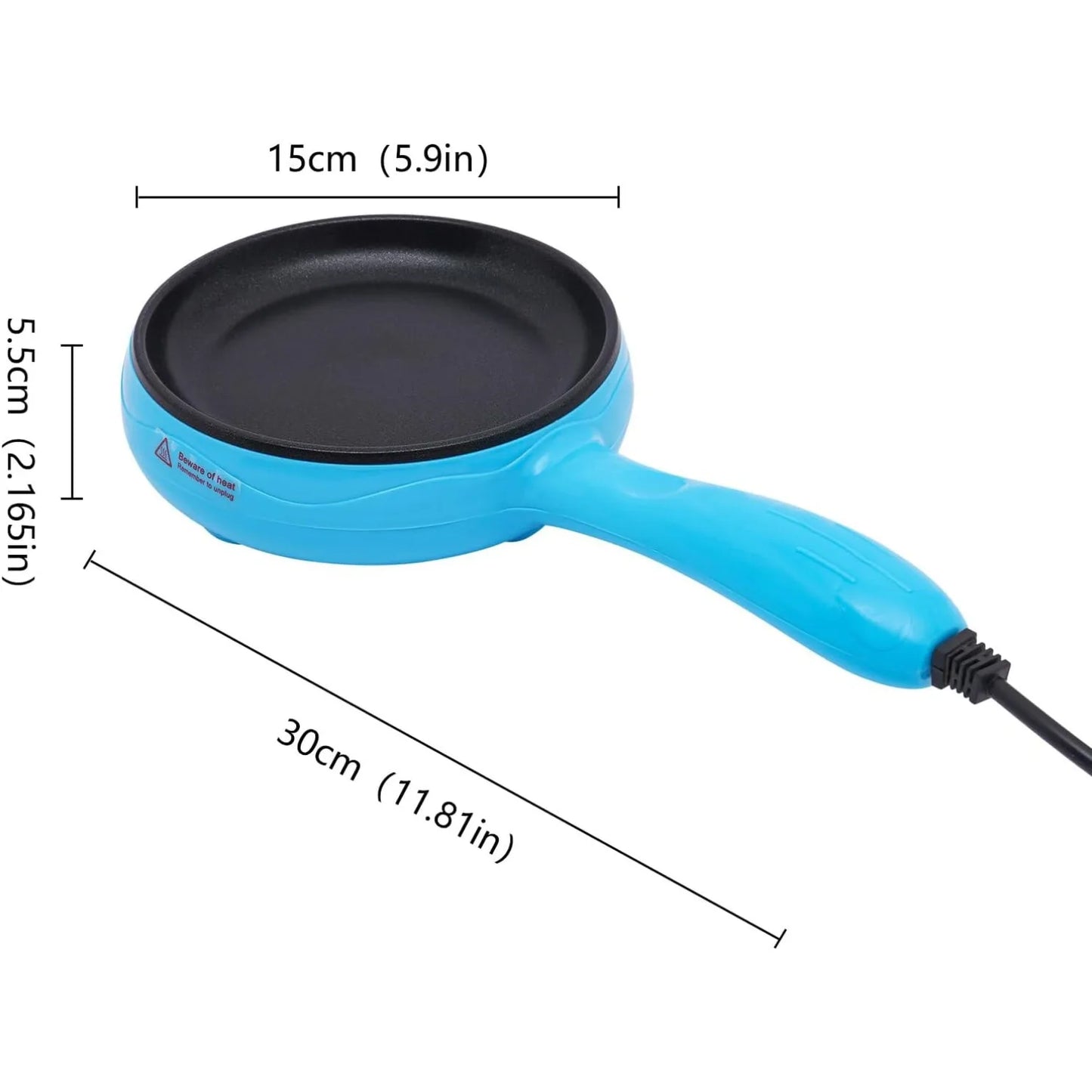 Electric Skillet Nonstick Mini Frying Pan 450W With Spatula