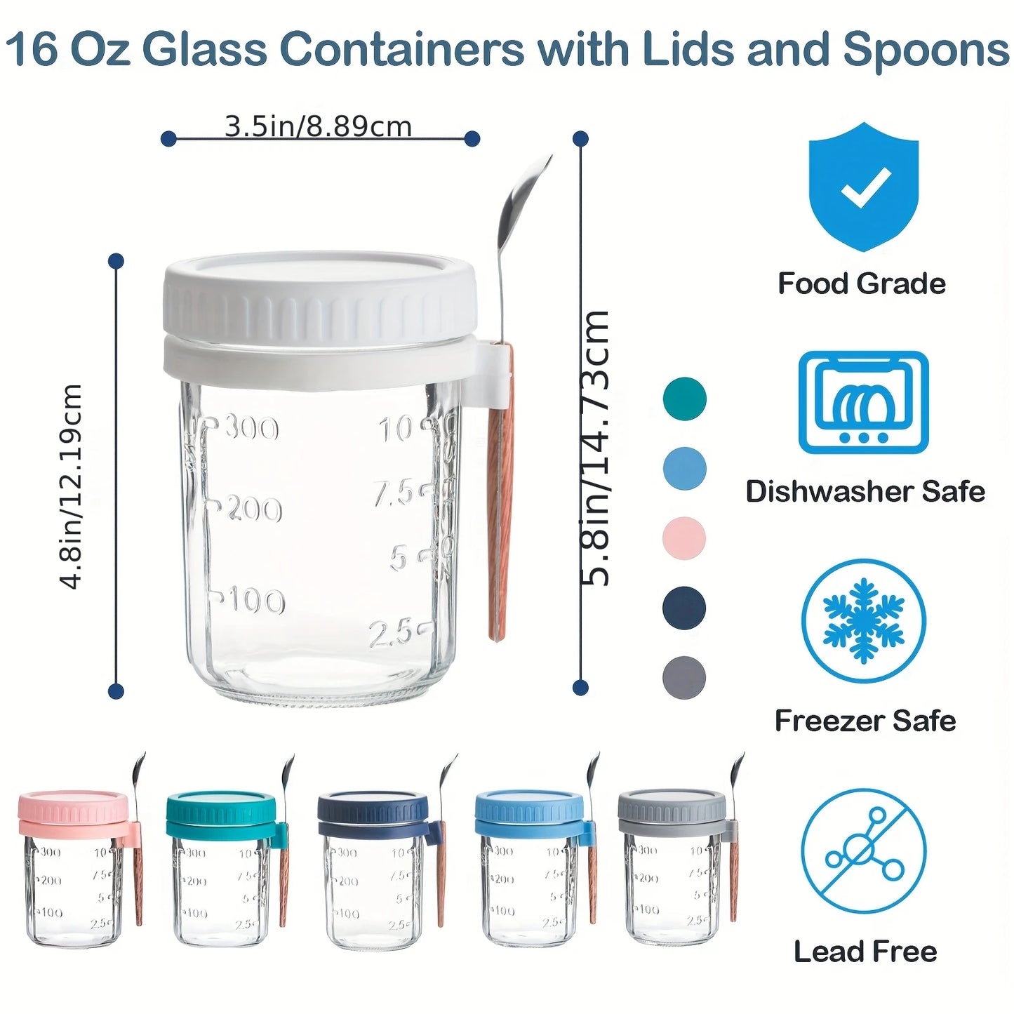 Argon Tableware Overnight Oats Cups Glass Set Of Six