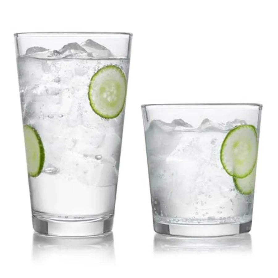 Classic Rocks And Tumbler Glass Set With Dishwasher Safe Glasses