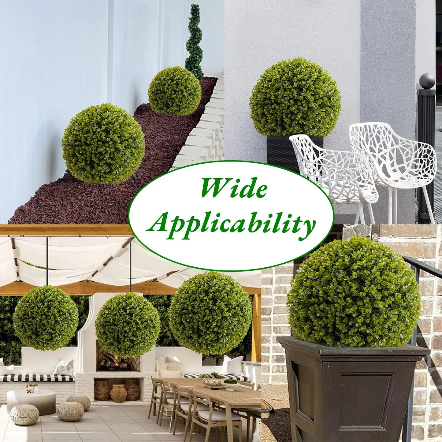 StudysetCN Artificial Outdoor Topiary Balls Set Of 2