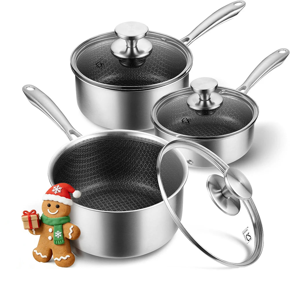 KOCH SYSTEME CS Hybrid Nonstick Stainless Steel Saucepan Set