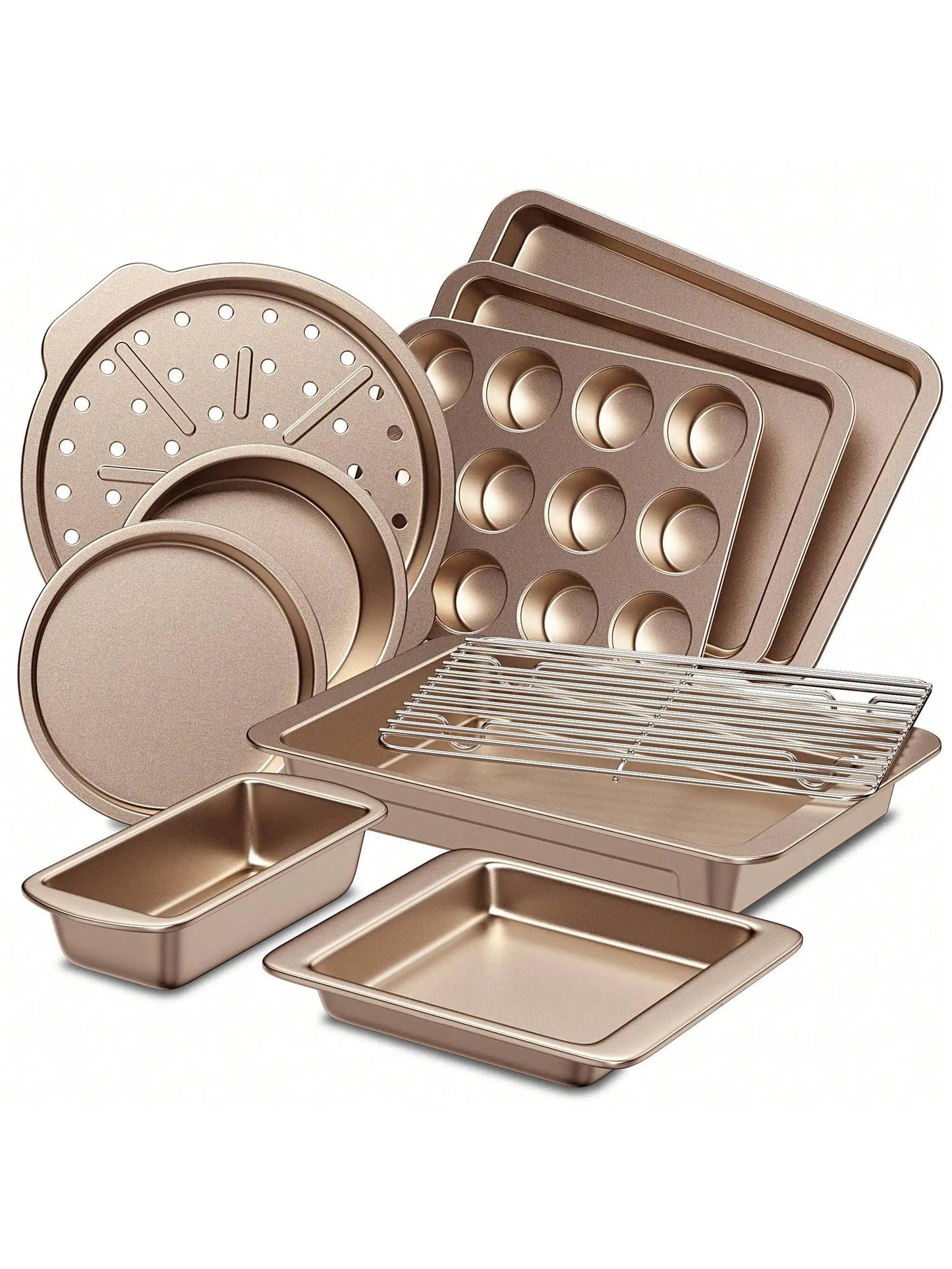 Nonstick Bakeware Set With Rack 10 Piece Cookie Sheet