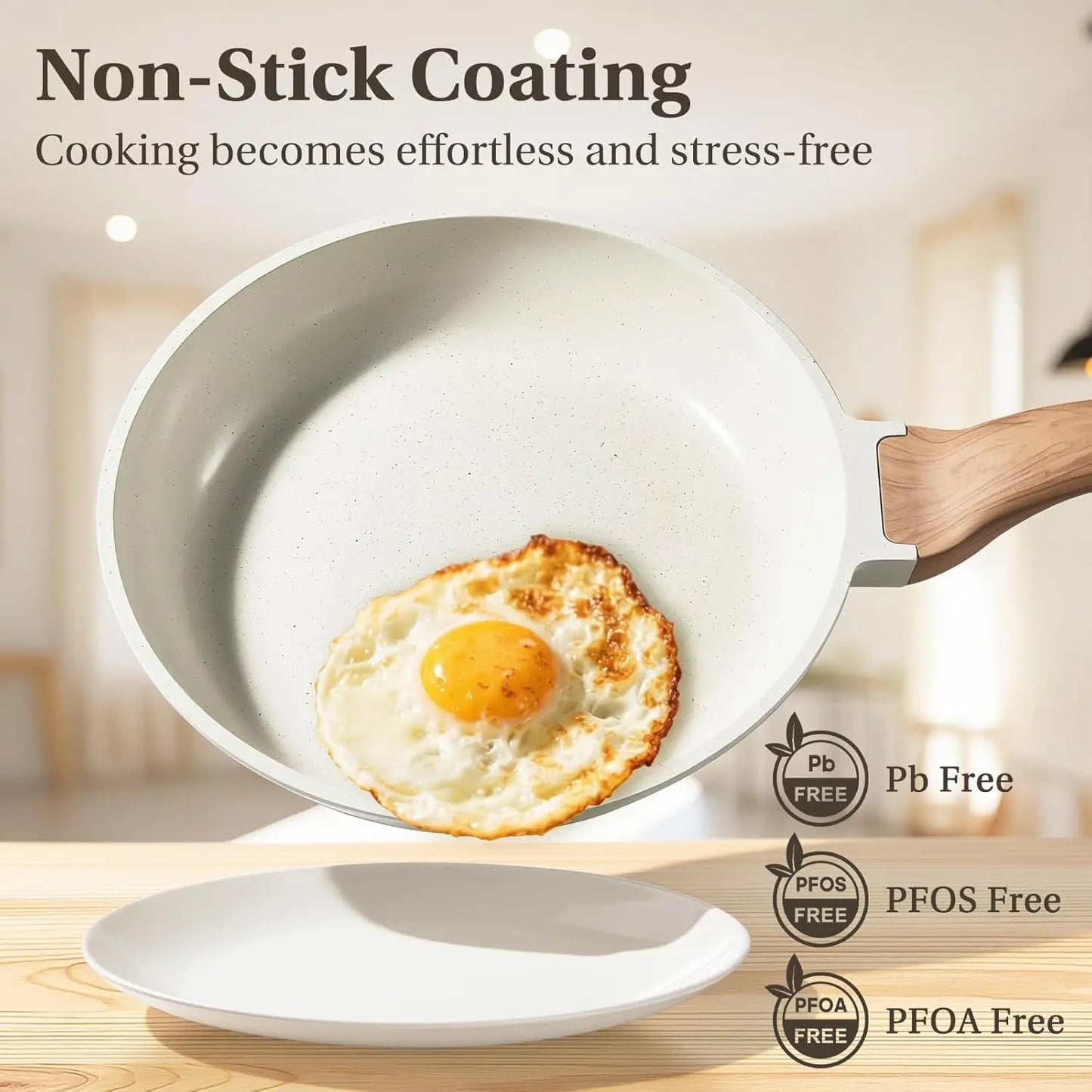 Nonstick Induction Cookware Set With Stackable Removable Handle