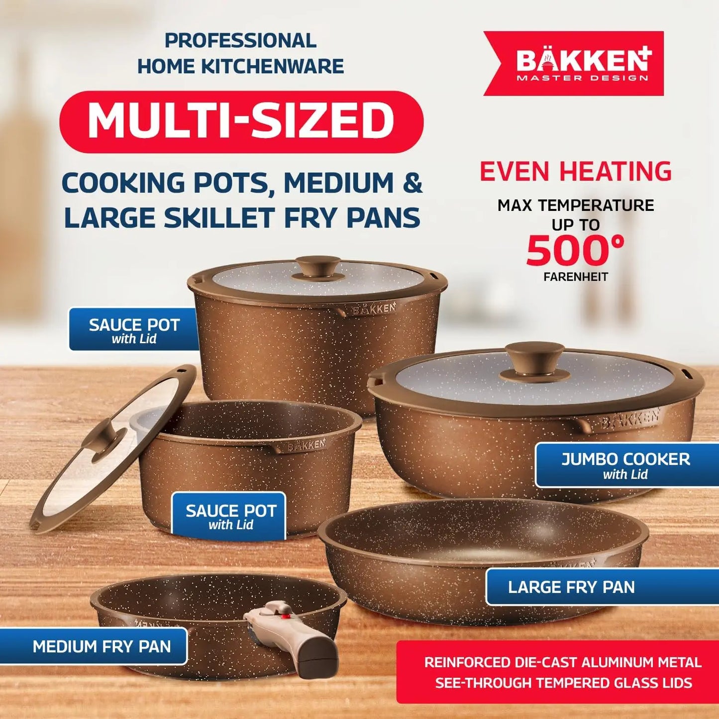 Granite Nonstick Induction Cookware Set 23Piece PFOS And PFOA Free