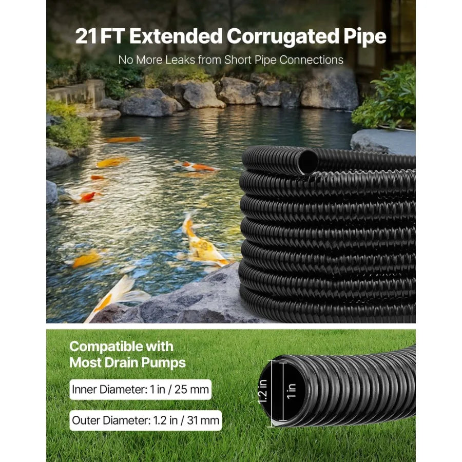 Corrugated Pond Tubing Flexible PVC Hose For Water Features