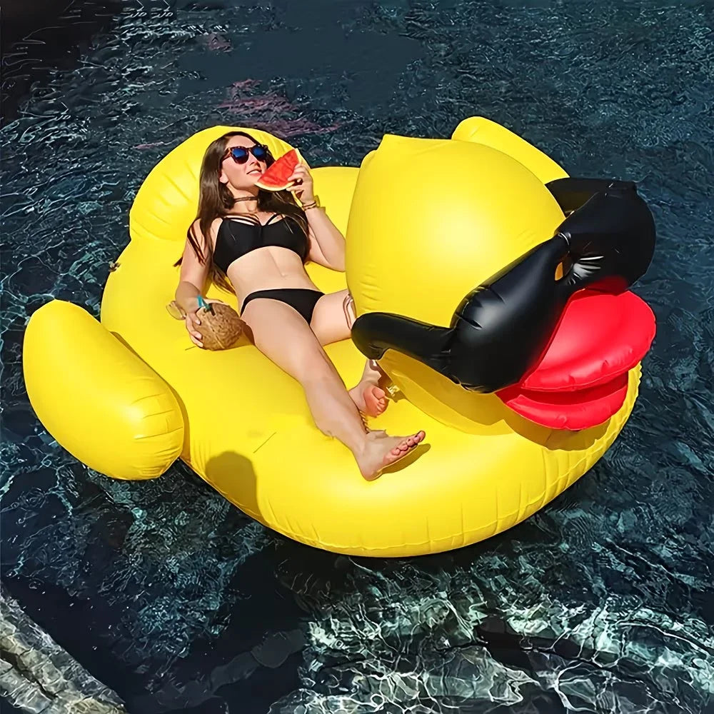 Enormous Inflatable Glasses Yellow Duck Pool Float For Adults