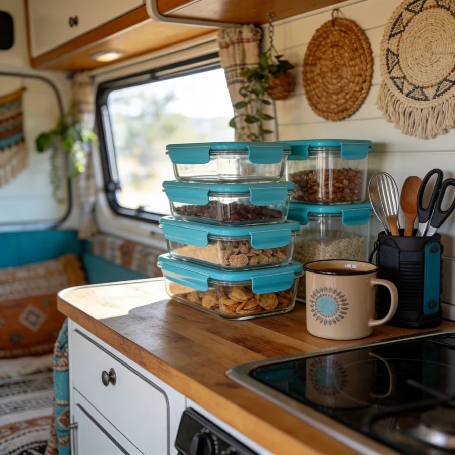 Glass Meal Prep Food Storage Containers Set Airtight BPA Free