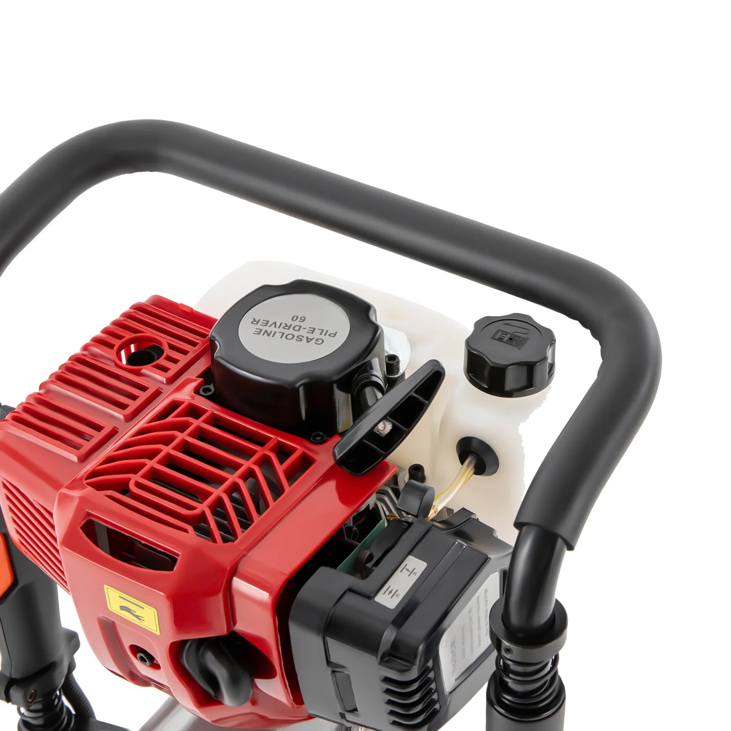 52CC 2-Stroke Gas Post Driver, 1900W Heavy Duty Pile Driver with 2 Driving Heads (55mm/70mm), Anti-Vibration Petrol Piling Tool for Fencing, Farm, Construction (1L Tank)