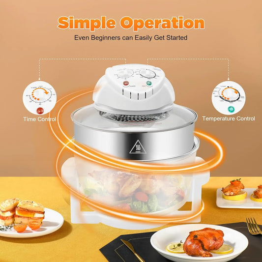 Bymaocar Turbo Air Fryer 1400W Convection Oven Countertop