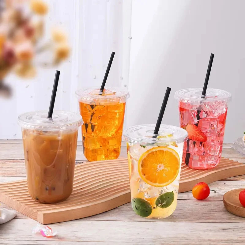 Disposable Coffee Cups With Lids And Straws Leakproof