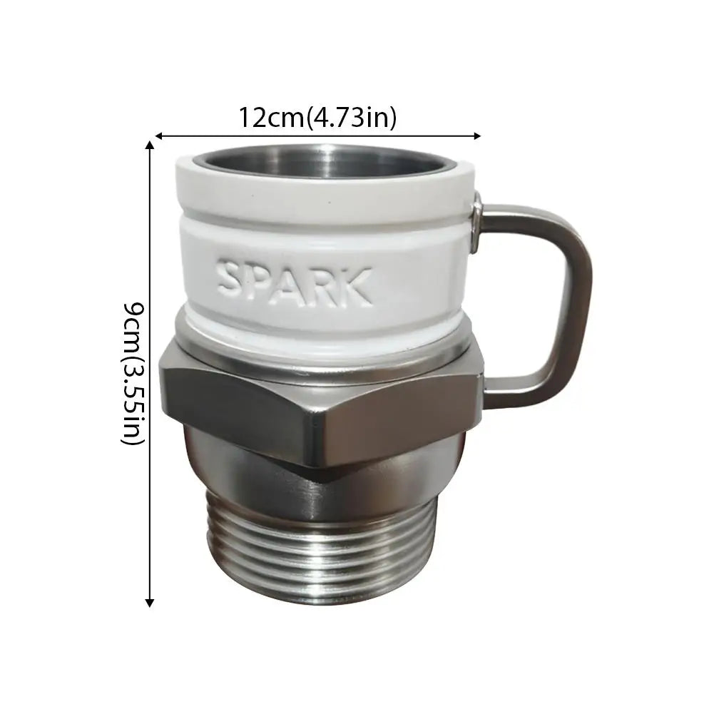 Spark Plug Shaped Coffee Cup Ceramic And Steel Rust Resistant