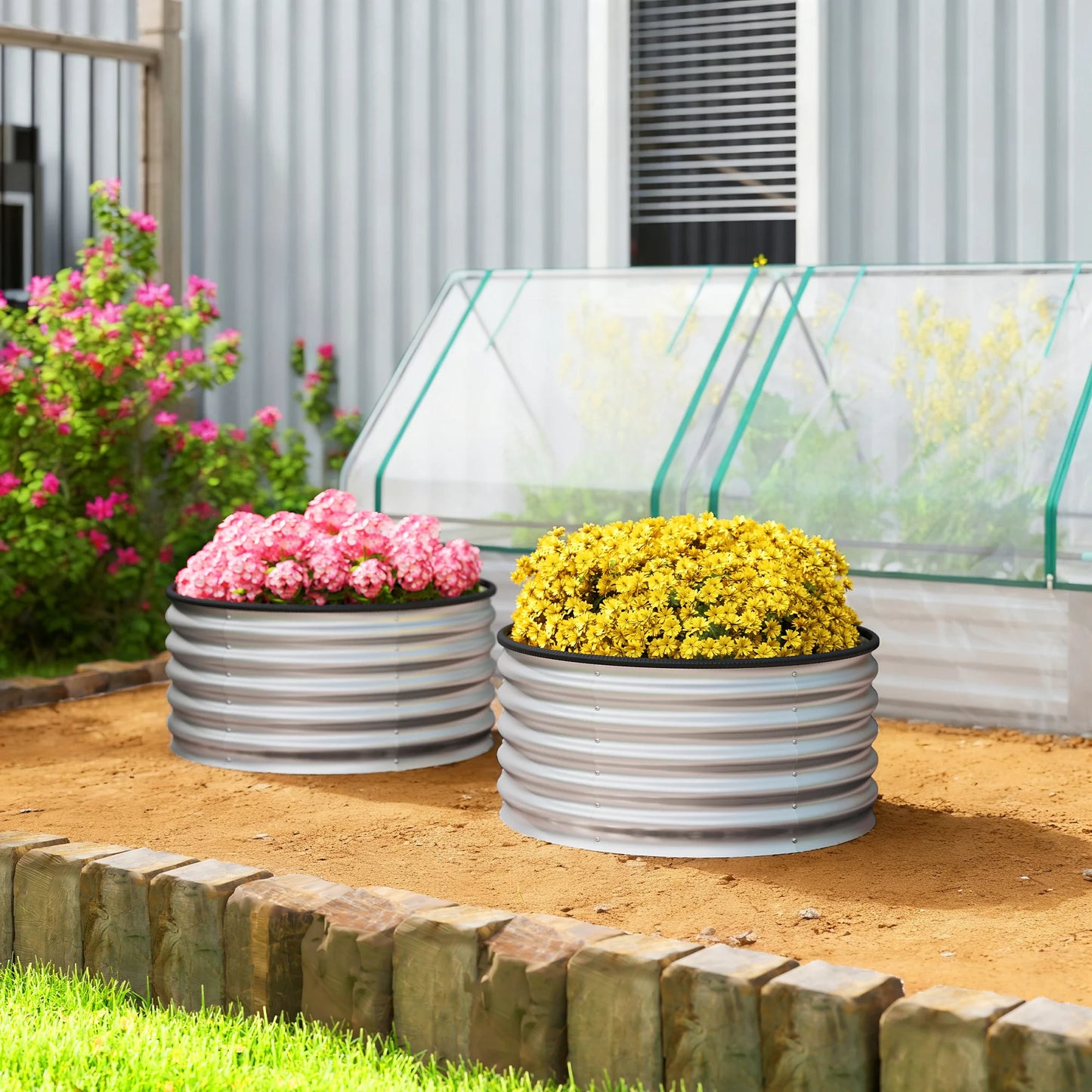 Galvanized Raised Garden Bed Set Of 2 Durable Steel