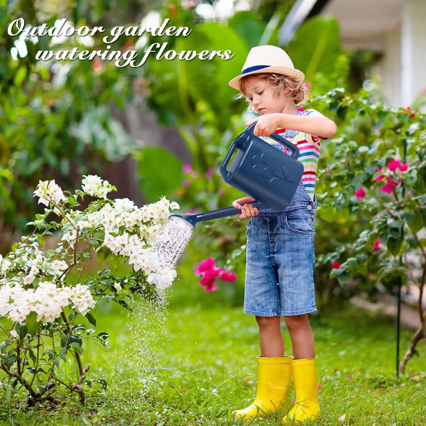 2.8L Watering Can for Indoor Plants, Long Spout Garden Watering Cans with Detachable Shower Head, Large Capacity Plant Watering Pot for House Outdoor Flowers