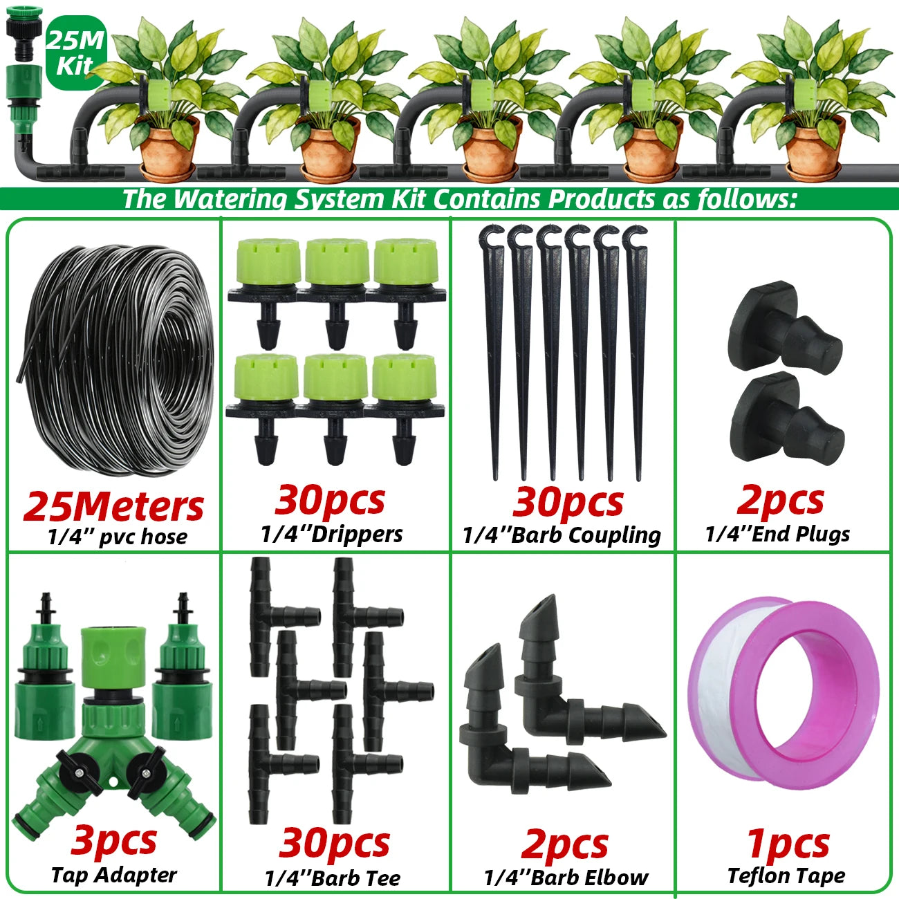 Adjustable Garden Drip Irrigation Kit Automatic Watering System