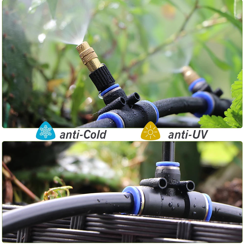 10/20/30/50M OD-6mm 8mm 12mm Black PE Garden Hose Pressure-Proof 4/6mm 5/8mm 9/12mm Drip Irrigation Pipe 3/8" 1/4" Watering Tube