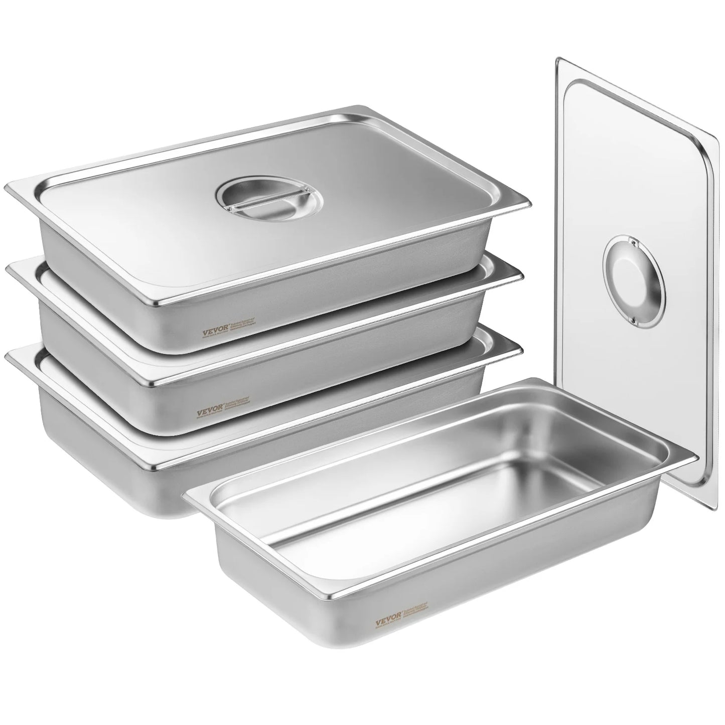 SucceBuy Anti Jam Stainless Steel Steam Table Pan With Lid
