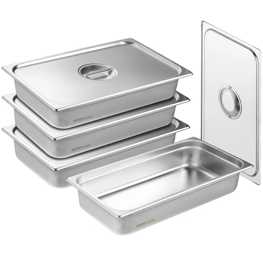 SucceBuy Anti Jam Stainless Steel Steam Table Pan With Lid