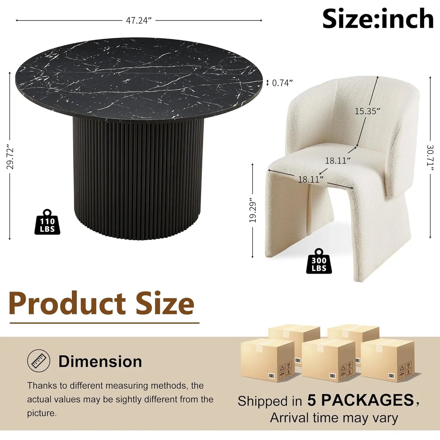 Modern Round Dining Table Set With Barrel Chairs French Country