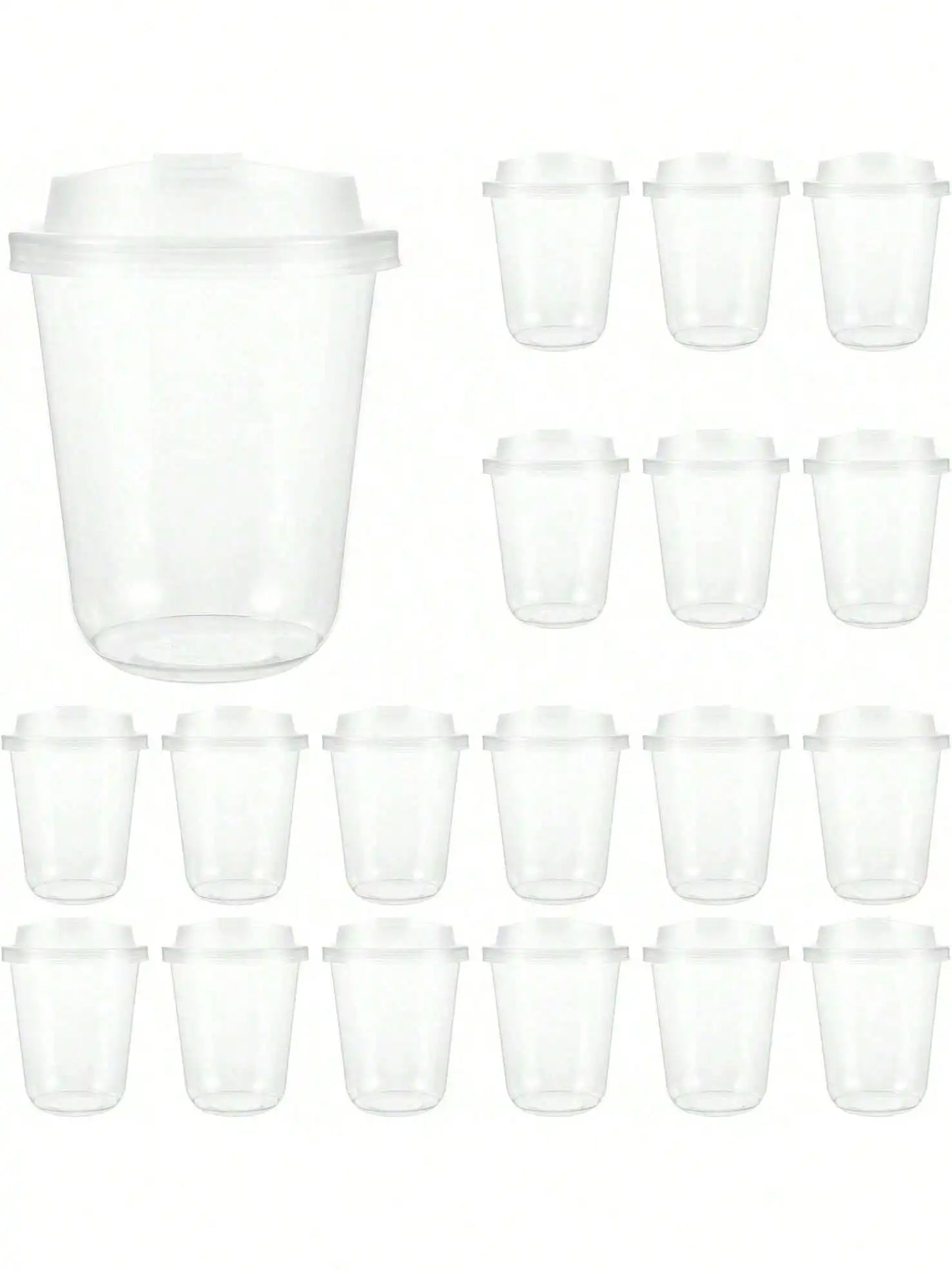 Clear PET Iced Coffee Cups With Strawless Sip Lids
