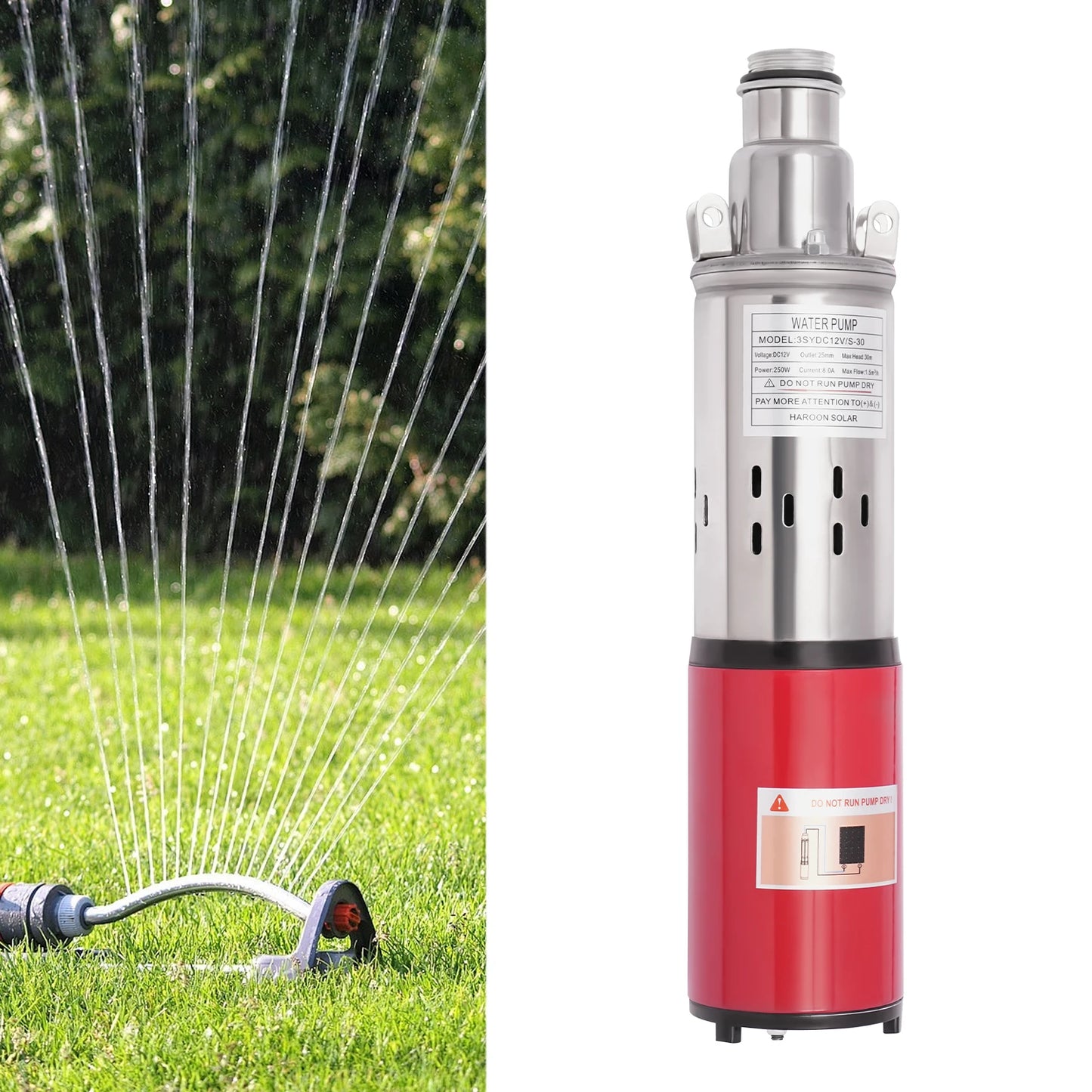 12V 180W Deep Well Pump Submersible Pump for Farm Irrigation 4500r/min
