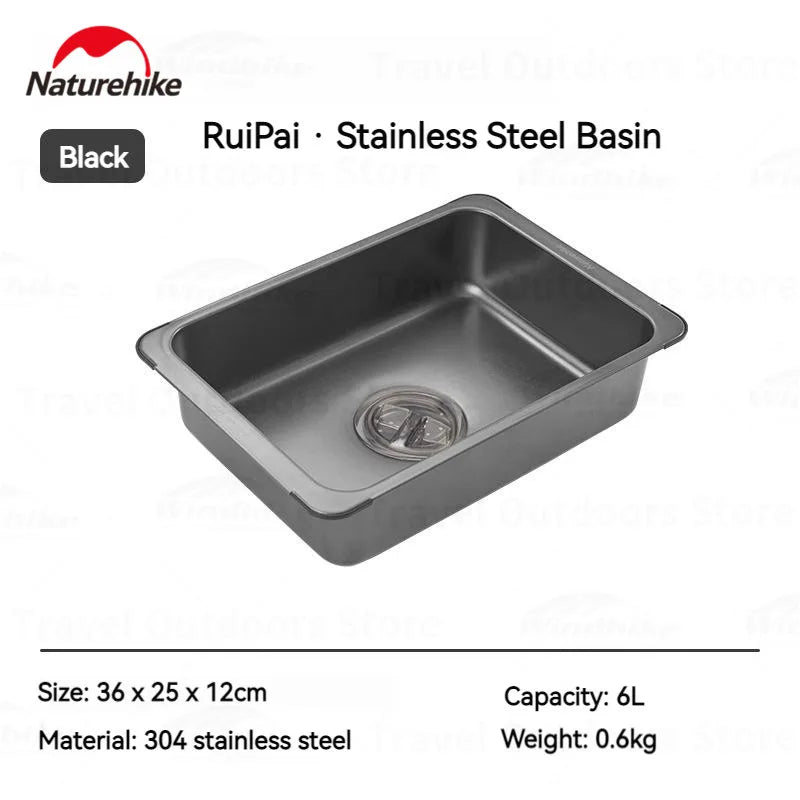 Naturehike Stainless Steel Basin Outdoor Camping Washbasin