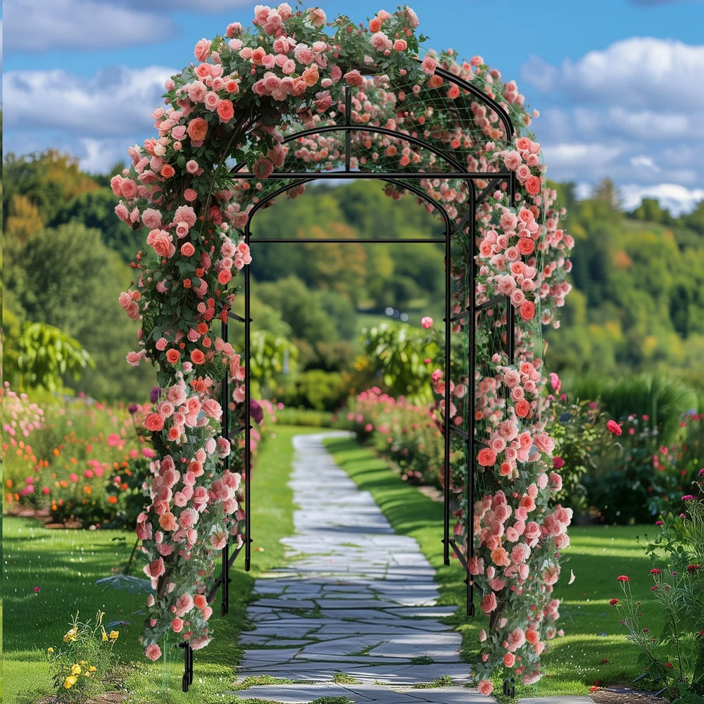 Wisfor U Shaped Metal Tall Garden Plant Trellis For Climbing