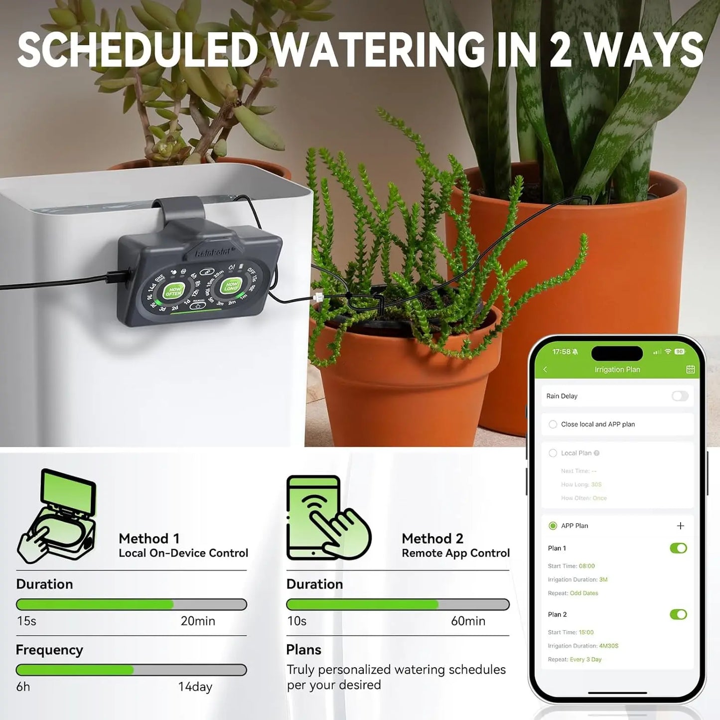Solar Dual Powered Smart Drip Irrigation System With WiFi App