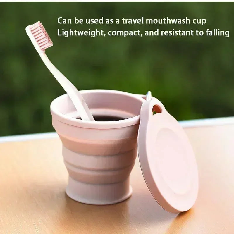 Silicone Folding Telescopic Cup With Lid For Tea And Coffee