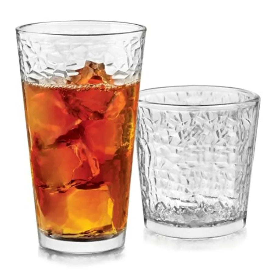 Classic Rocks And Tumbler Glass Set With Dishwasher Safe Glasses
